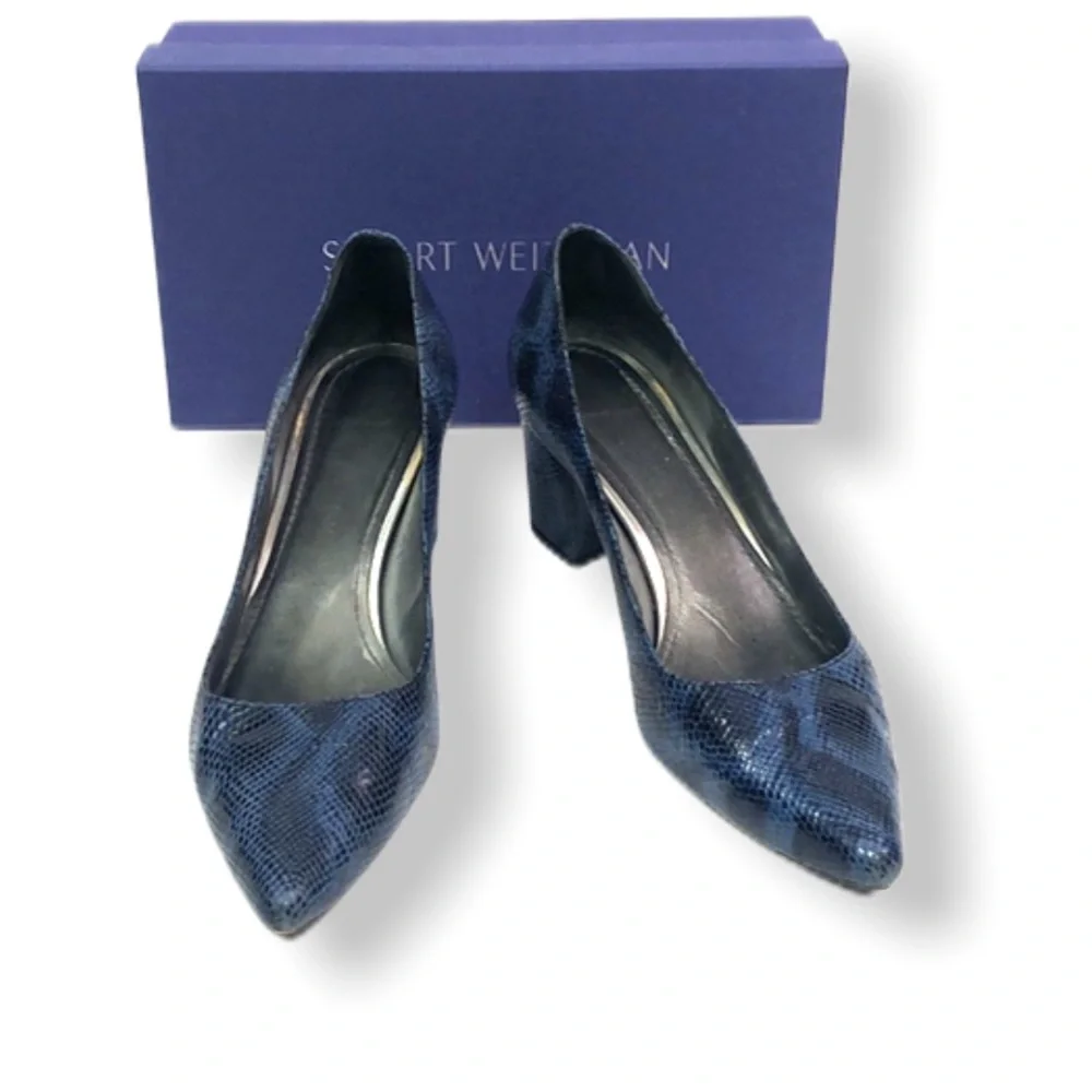 IOB Blue Rattler Stuart Weitzman Firstclass Heels - Picture 1 of 8